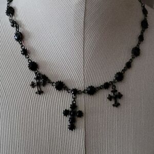 Elegant Black Cross Necklace